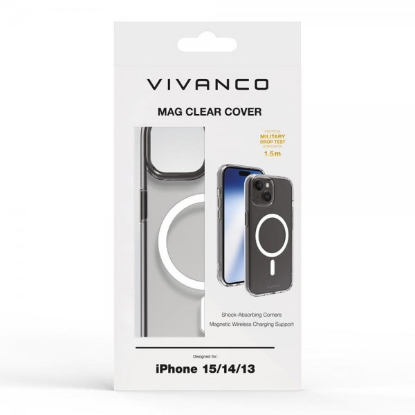 Vivanco iPhone 13/iPhone 14/iPhone 15 Cover Mag Clear Transparent
