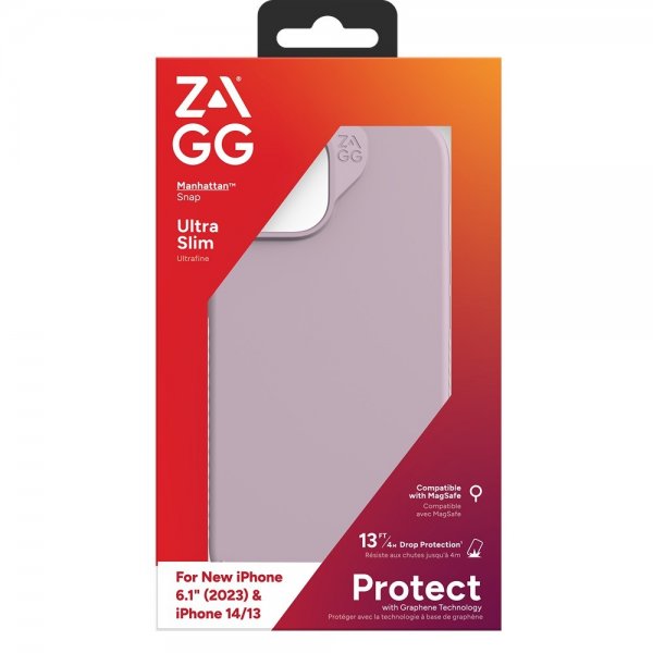 ZAGG iPhone 13/iPhone 14/iPhone 15 Cover Manhattan Snap Lavender