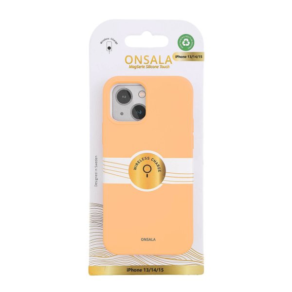 Onsala iPhone 13/iPhone 14/iPhone 15 Cover Silikonefølelse Abrikos