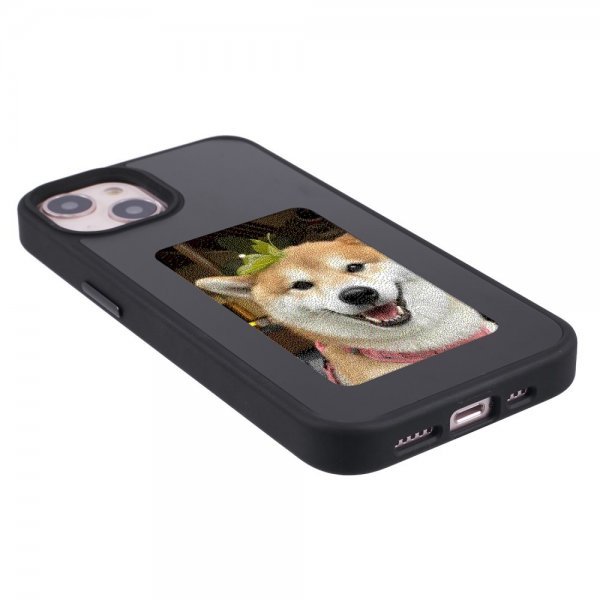 iPhone 13/iPhone 14 Cover med Indbygget Display E Ink Case Sort