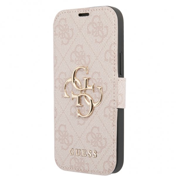 Guess iPhone 13 Mini Cover Metal Logo Rosa
