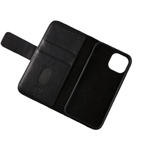 Rvelon iPhone 13 Mini Etui Ægte Læder Sort