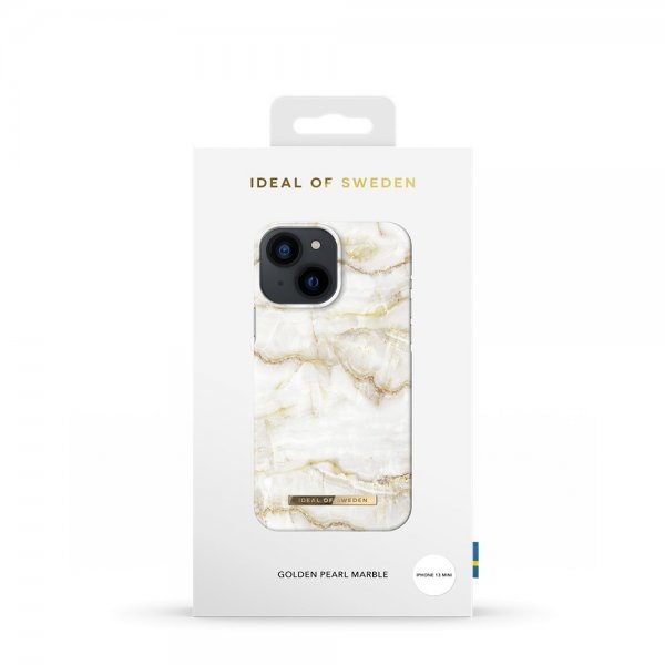 Ideal of Sweden iPhone 13 Mini Cover Fashion Case Golden Pearl Marble