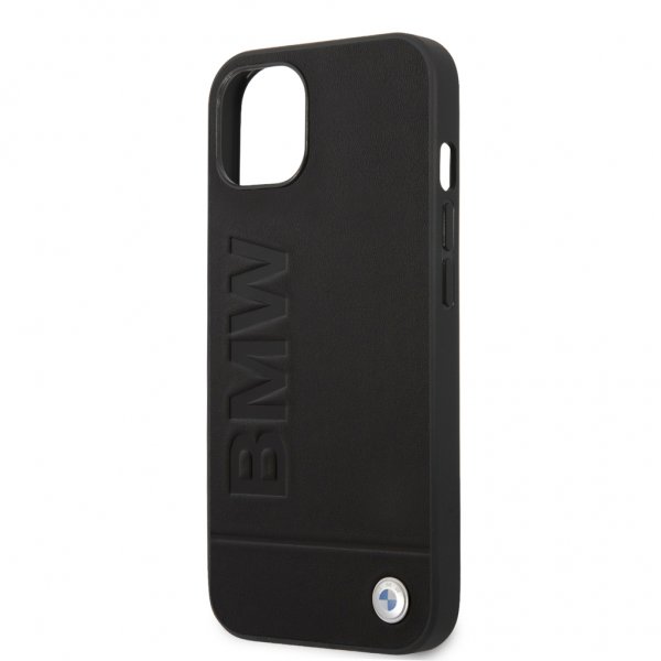BMW iPhone 13 Mini Cover Hot Stamp Metal Logo Sort