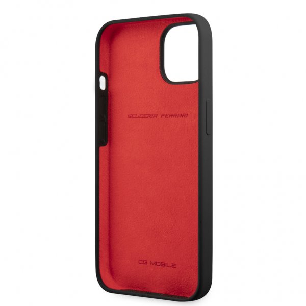Ferrari iPhone 13 Mini Cover Liquid Silicone Metal Logo Sort