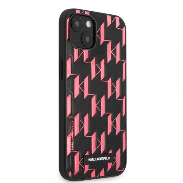 Karl Lagerfeld iPhone 13 Mini Cover Monogram Mønster Rosa