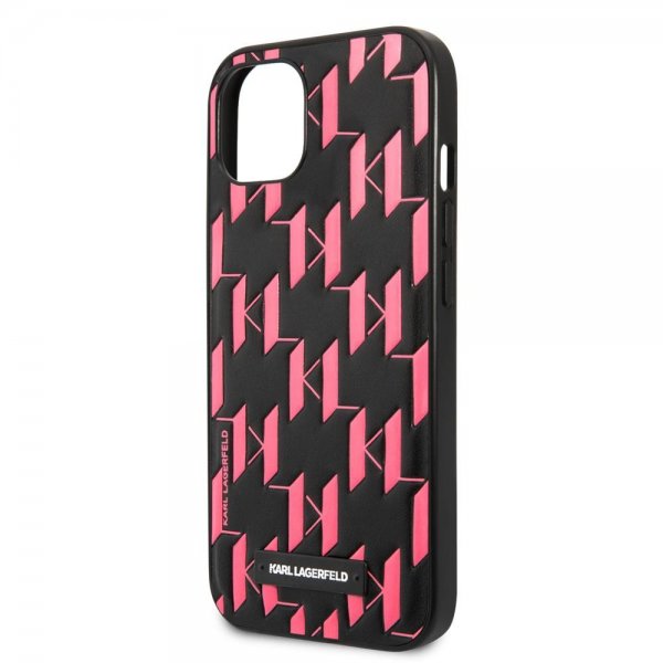 Karl Lagerfeld iPhone 13 Mini Cover Monogram Mønster Rosa