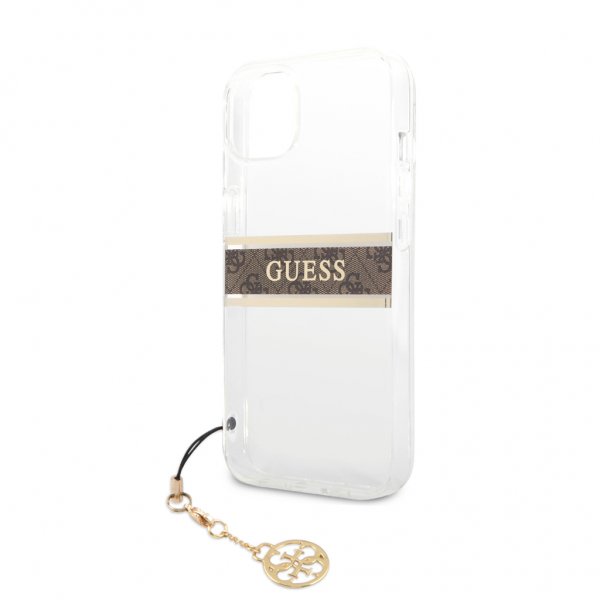 Guess iPhone 13 Mini Cover Stripe Charm Brun