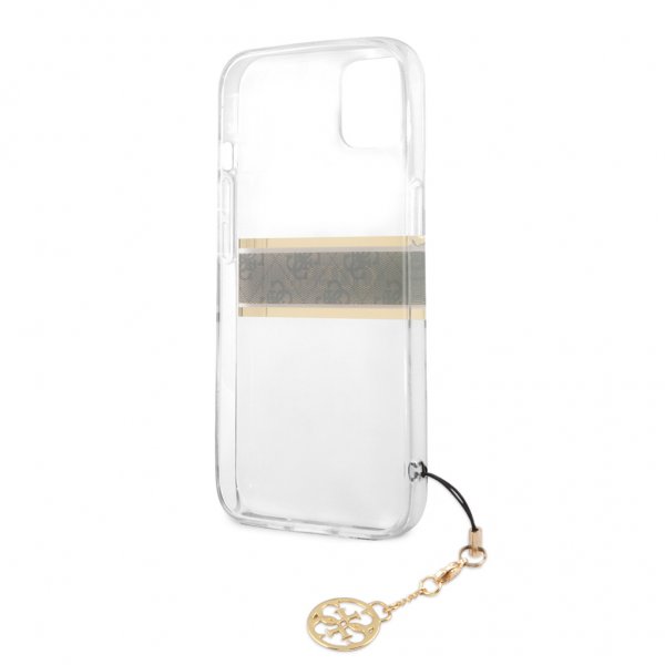 Guess iPhone 13 Mini Cover Stripe Charm Brun