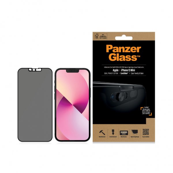 PanzerGlass iPhone 13 Mini Skærmbeskyttelse Edge-to-Edge CamSlider Privacy