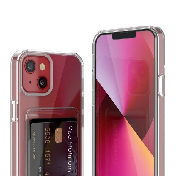 Rvelon iPhone 13 Cover Kortholder Transparent