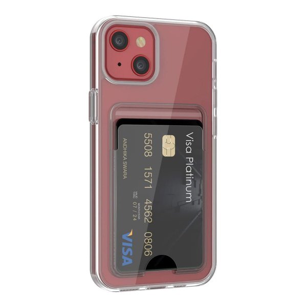 Rvelon iPhone 13 Cover Kortholder Transparent