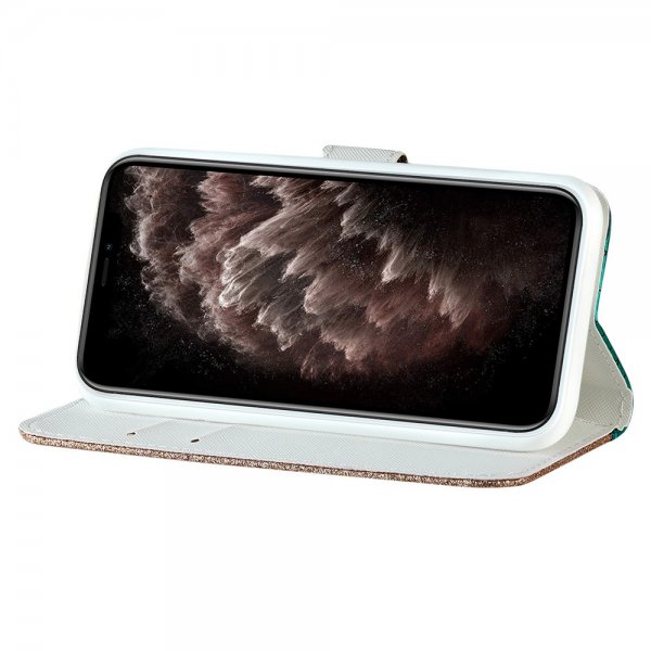 iPhone 13 Pro Cover Krokodillemønster Glimmer Grøn