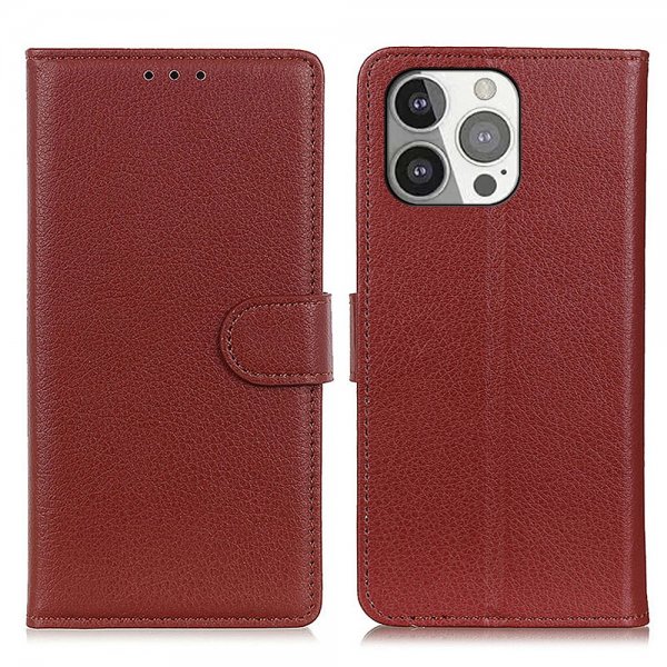 Nordic Covers iPhone 13 Pro Cover Litchi Brun