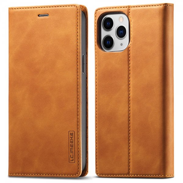 Lc.Imeeke iPhone 13 Pro Cover med Kortlomme Flip Brun