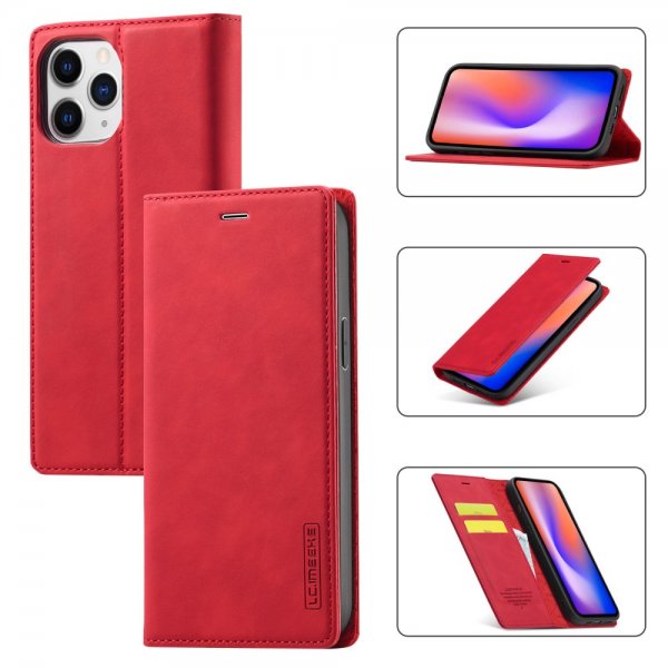 Lc.Imeeke iPhone 13 Pro Flip Cover med Kortlomme Rød