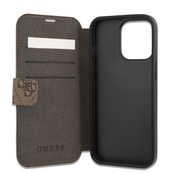 Guess iPhone 13 Pro Cover Metal Logo Brun