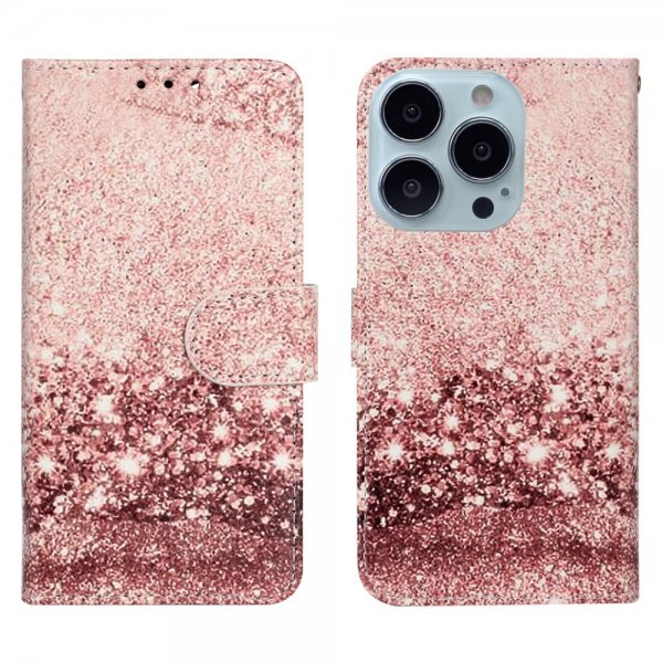 iPhone 13 Pro Cover Motiv Rosa Glitter