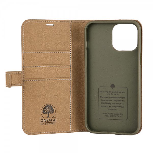 Onsala iPhone 13 Pro Max Cover ECO Wallet Sand