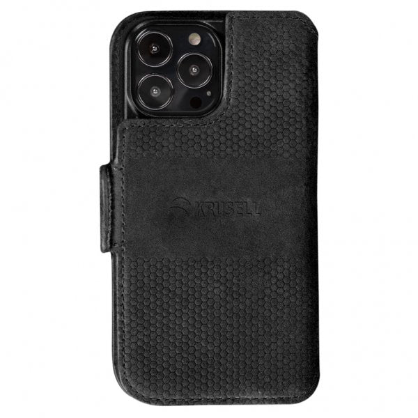 Krusell iPhone 13 Pro Max Etui Leather PhoneWallet Sort
