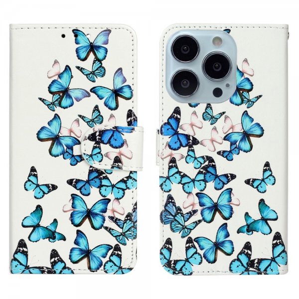 iPhone 13 Pro Max Cover Motiv Blå Sommerfugle