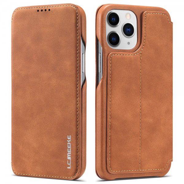 Lc.Imeeke iPhone 13 Pro Max Cover Retro Brun
