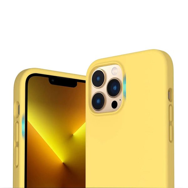 Rvelon iPhone 13 Pro Max Cover Silikone Gul