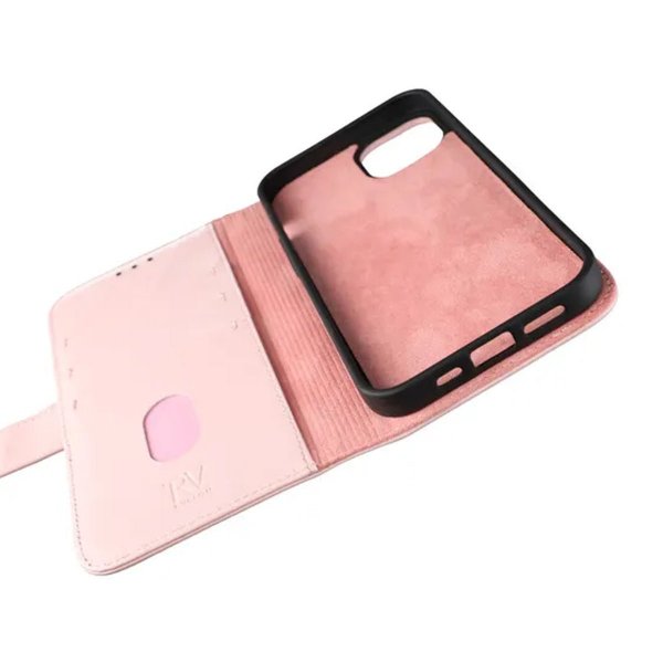Rvelon iPhone 13 Pro Max Cover Ægte Læder Rosa