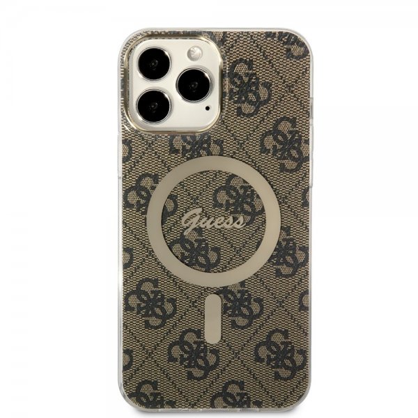 Guess iPhone 13 Pro Max Cover 4G Pattern MagSafe Brun