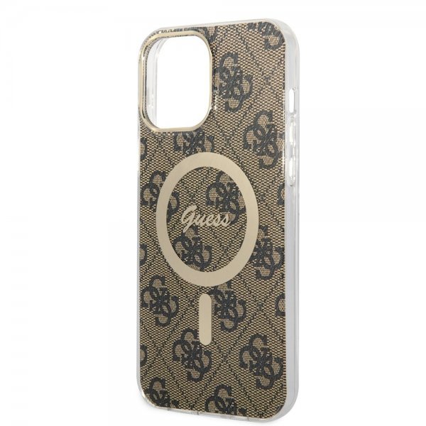 Guess iPhone 13 Pro Max Cover 4G Pattern MagSafe Brun