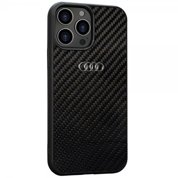 Audi iPhone 13 Pro Max Cover Carbon Fiber Sort