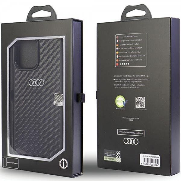 Audi iPhone 13 Pro Max Cover Carbon Fiber Sort