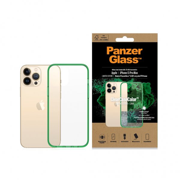 PanzerGlass iPhone 13 Pro Max Cover ClearCase Color Lime