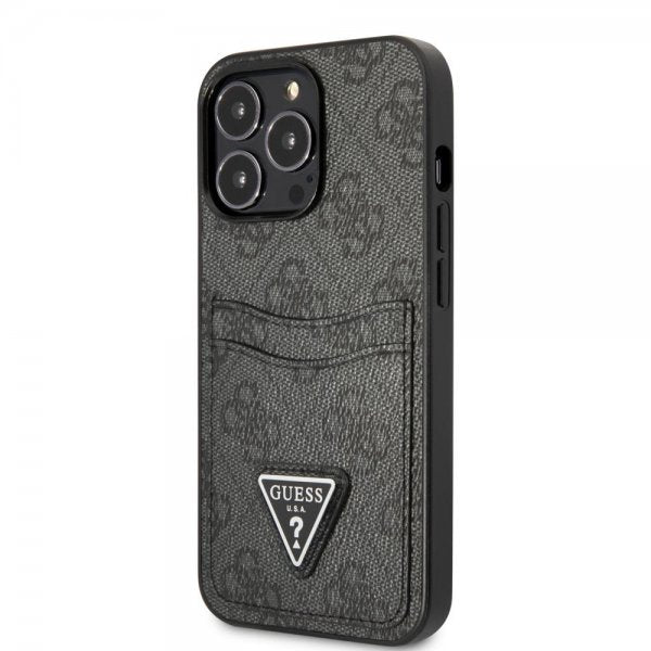 Guess iPhone 13 Pro Max Cover Double Cardslot Metal Triangle Sort
