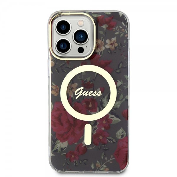 Guess iPhone 13 Pro Max Cover Flower MagSafe Kaki