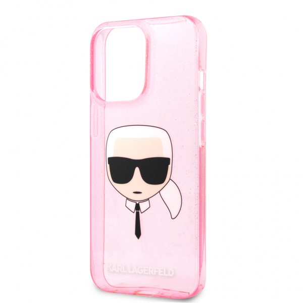 Karl Lagerfeld iPhone 13 Pro Max Cover Full Glitter Rosa