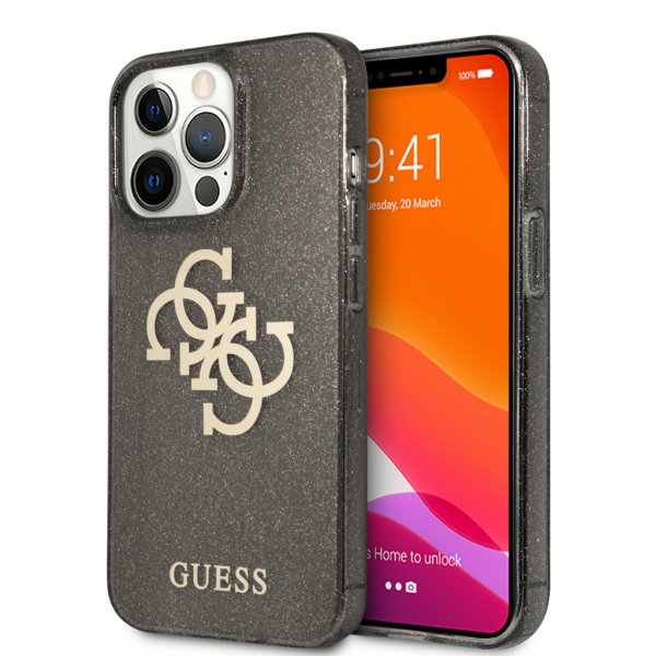 Guess iPhone 13 Pro Max Cover Fuld Glitter Sort