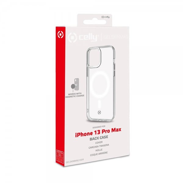 Celly iPhone 13 Pro Max Cover GELSKINMAG MagSafe Transparent