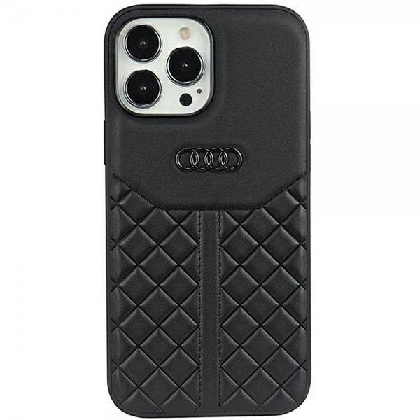 Audi iPhone 13 Pro Max Cover Ægte Læder Sort