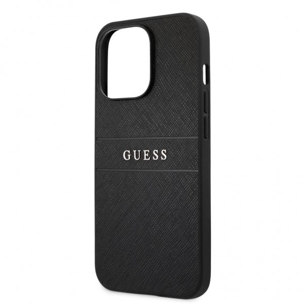 Guess iPhone 13 Pro Max Cover Hot Stamp Metal Logo Sort