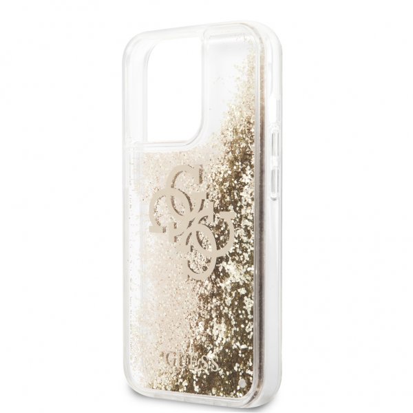 Guess iPhone 13 Pro Max Cover Liquid Glitter Guld