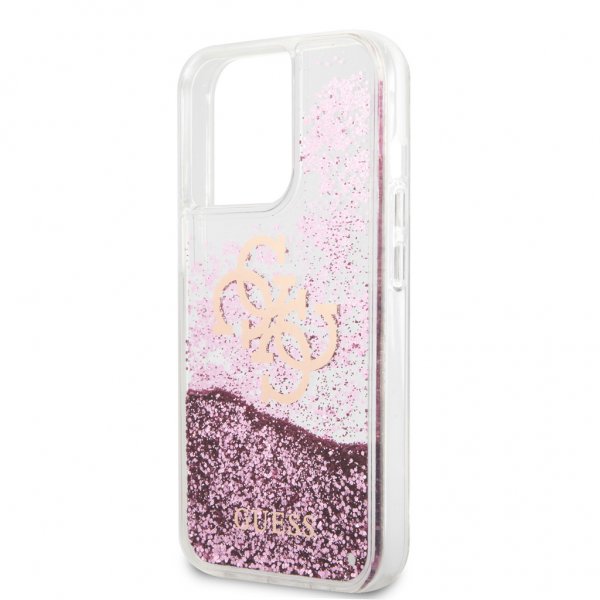 Guess iPhone 13 Pro Max Cover Liquid Glitter Rosa