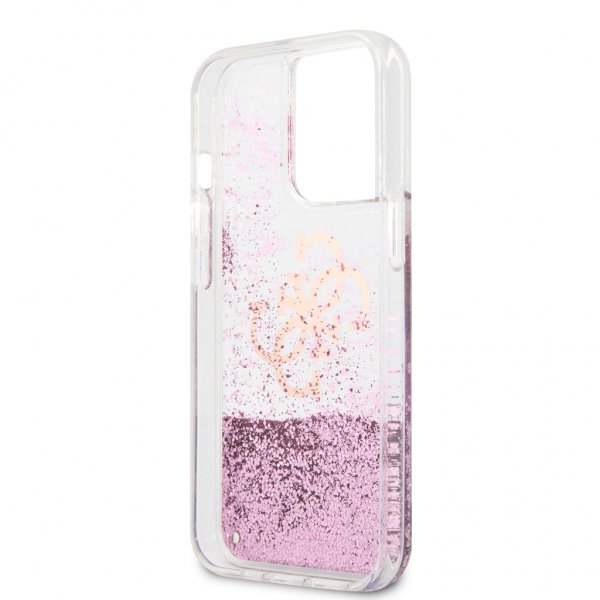 Guess iPhone 13 Pro Max Cover Liquid Glitter Rosa