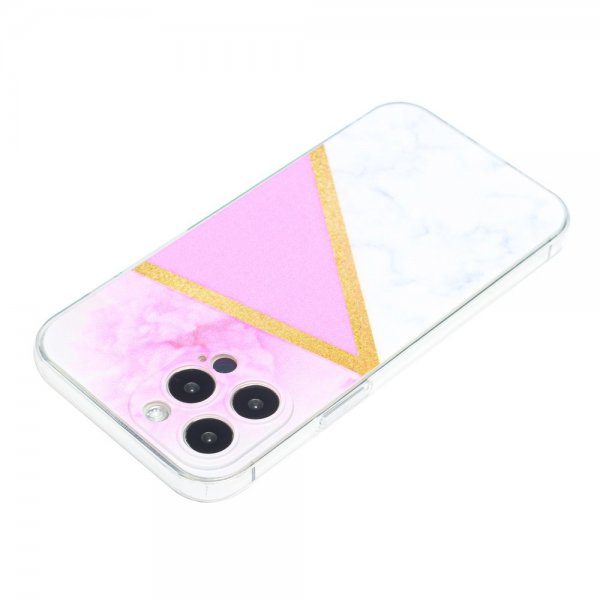 iPhone 13 Pro Max Cover Marmormønster Rosa