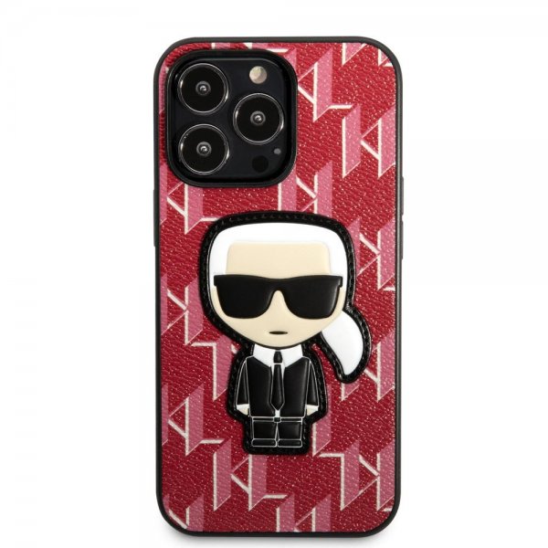 Karl Lagerfeld iPhone 13 Pro Max Cover Monogram Iconic Patch Rød