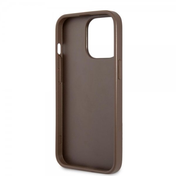 Guess iPhone 13 Pro Max Cover Printed Stripe Bottom Brun