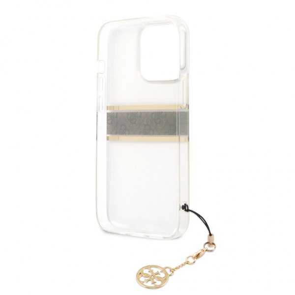 Guess iPhone 13 Pro Max Cover Stripe Charm Brun