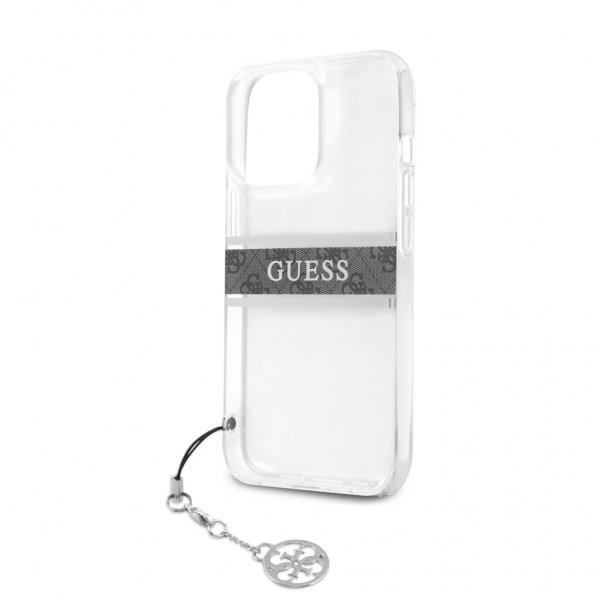 Guess iPhone 13 Pro Max Cover Stripe Charm Grå