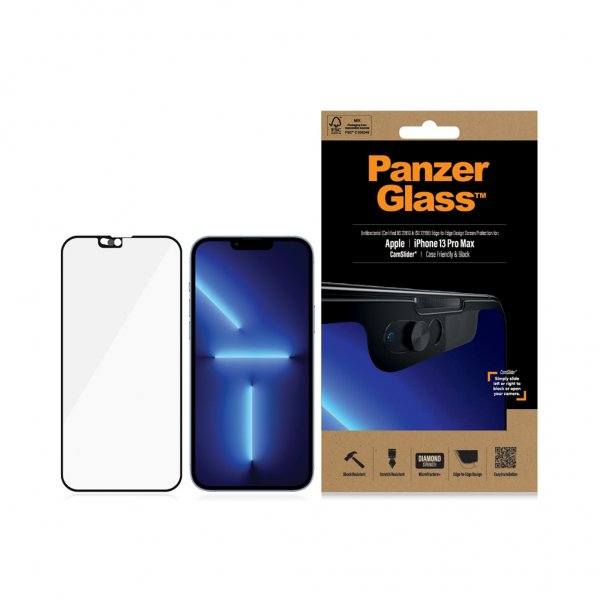 PanzerGlass iPhone 13 Pro Max Skærmbeskyttelse Edge-to-Edge CamSlider