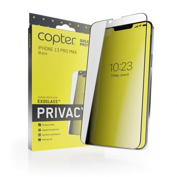 Copter iPhone 13 Pro Max Skærmbeskytter Exoglass Curved Privacy